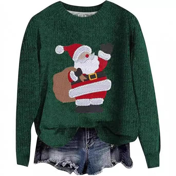 Creative Christmas Men's And Women's Loose Round Neck Sweater