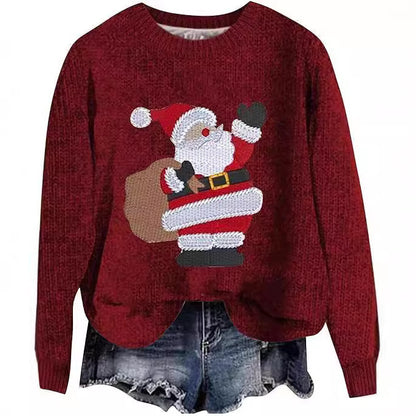 Creative Christmas Men's And Women's Loose Round Neck Sweater