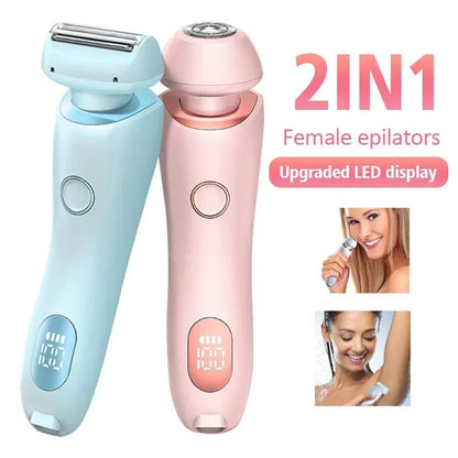 2 In 1 Hair Removal, Women Body Razor, Face, Leg, Armpit Bikini, Hand Pubic Shaver Hair Remover