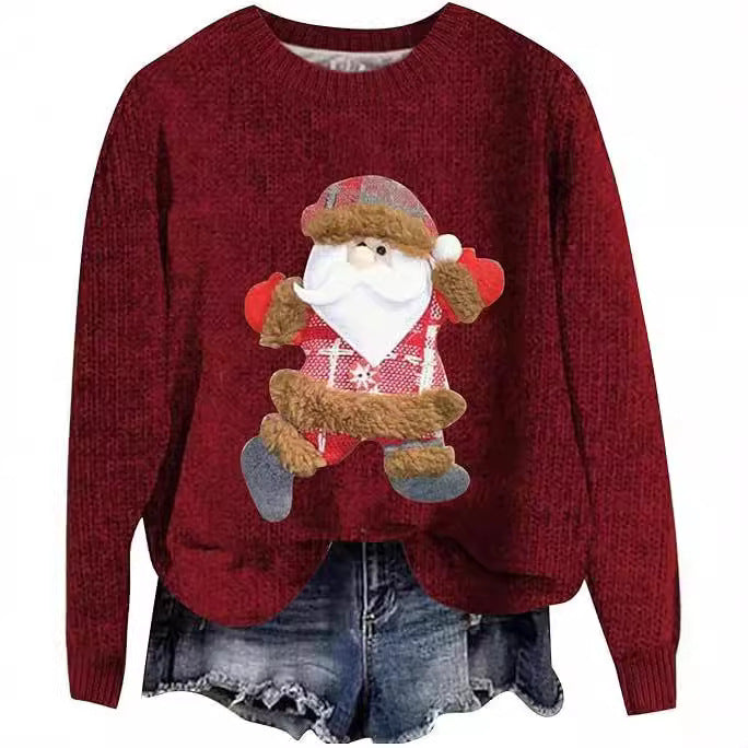 Creative Christmas Men's And Women's Loose Round Neck Sweater